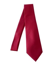 Geoffrey Beene Neck Tie Handmade Red Solid Textured Polyester Professional Offic