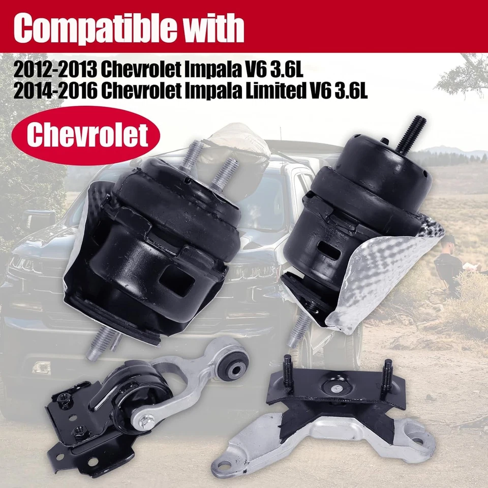 Soporte de motor compatible con Chevrolet Impala 2012-2013 negro  Foto 2 de 4