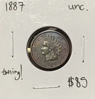 1887 Indian Head Cent Unc Toner! Great Looking Coin!