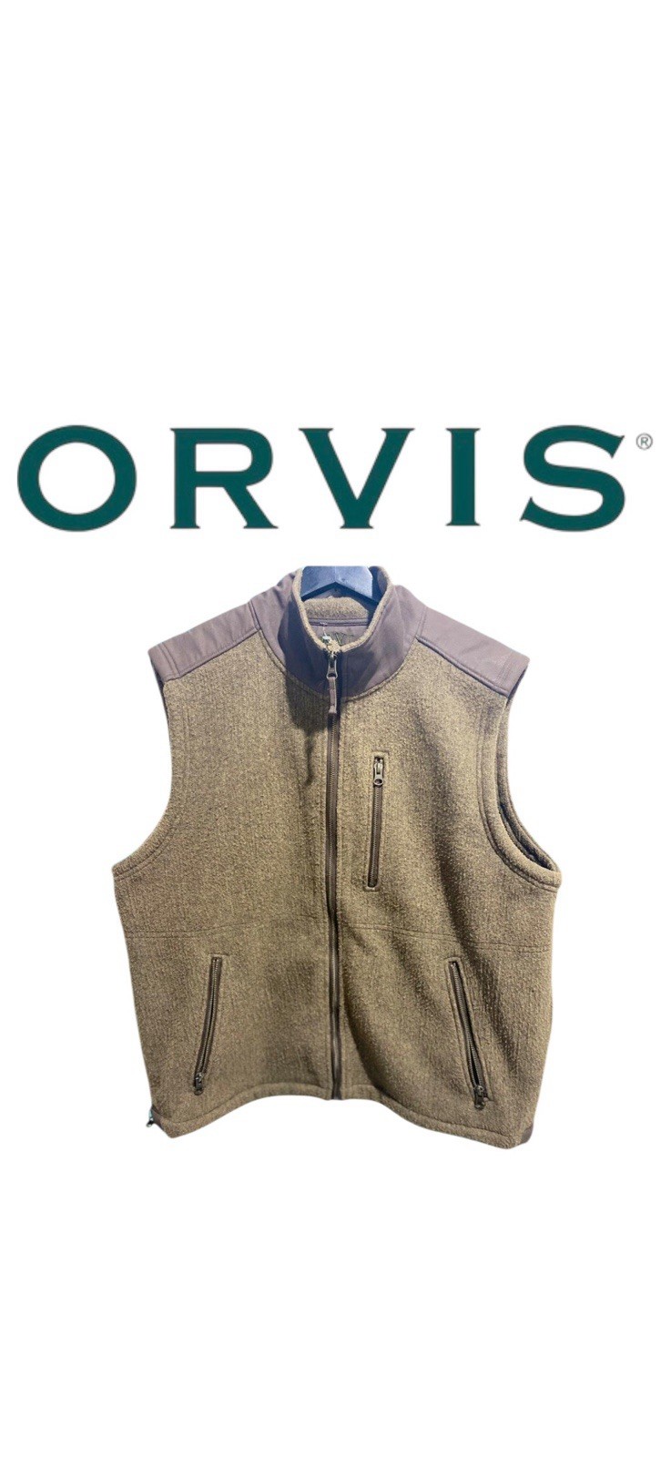Orvis Vest Mens Extra Large Outdoor Performance Full Zip Fleece Hiking