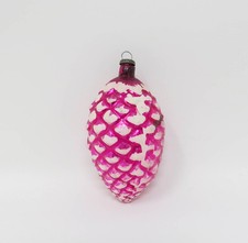 Vintage Pink Pinecone Glass Christmas Ornament  Japan  2-3/4"