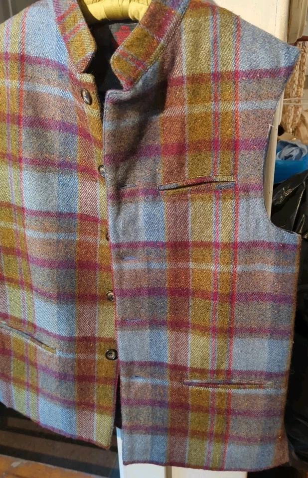 Precioso Chaleco de Lana a Cuadros Le Prince Jardinier Talla L Grande Foto 3 de 4