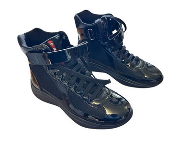Prada Americas cup sneakers black high US Size 8 (UK7)