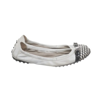 Tod's, Ballerinas, Größe: 37 1/2, Weiß/Schwarz, Damen #rT1