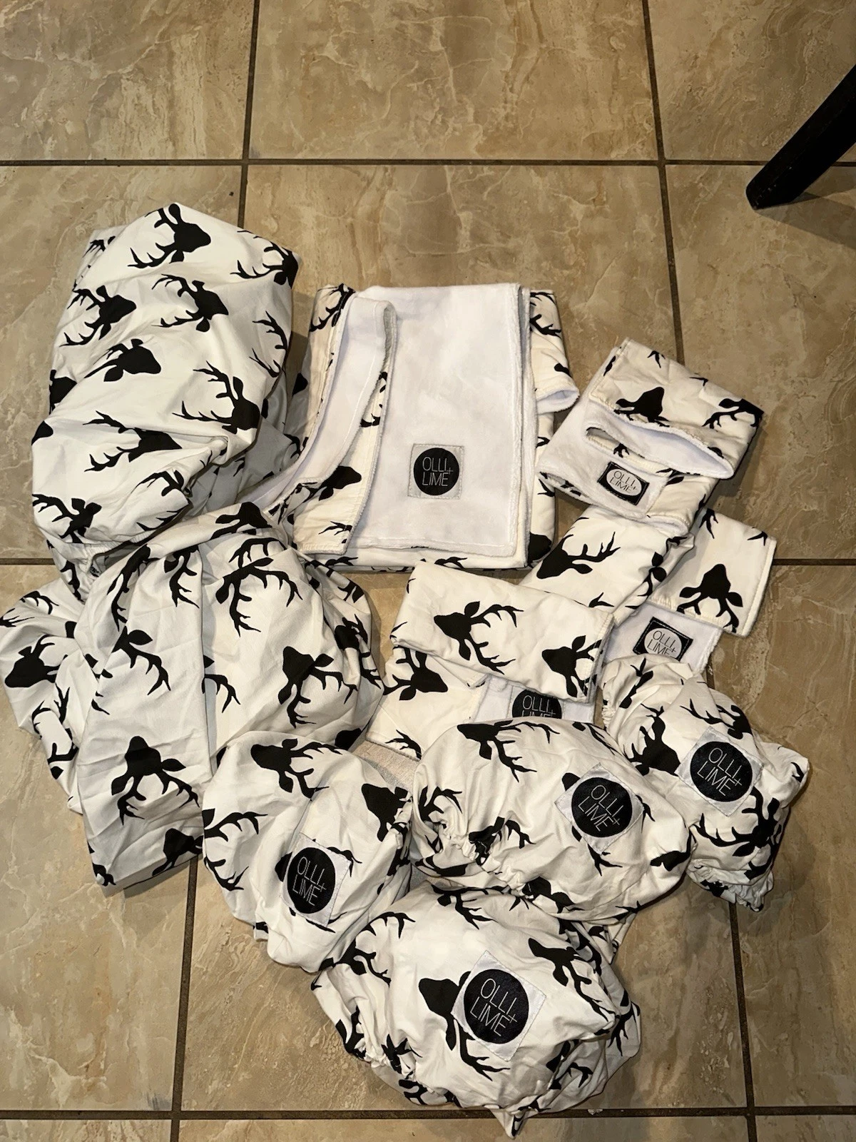 Deer Print Olli+Lime Baby Crib 10 piece Set