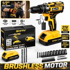 2026 21V Cordless Drill Kit with Tool Box, Rechargeable Electric Drill Set