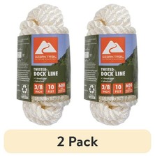  2 pack Ozark Trail 3/8"x10' Twisted Marine Dock Line 10 foot length Nylon rope