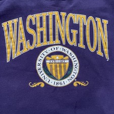 Vintage UW Washington Huskies 90s Crewneck Sweatshirt People And Gold Size XL