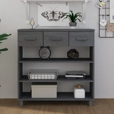 Console Table Dark Grey Solid Pinewood, MDF Standard