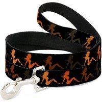 "Dog Leash 6-FEET Mud Flap Girl Repeat Black/Orange Fade Narrow 0.5\" (Us Import)"