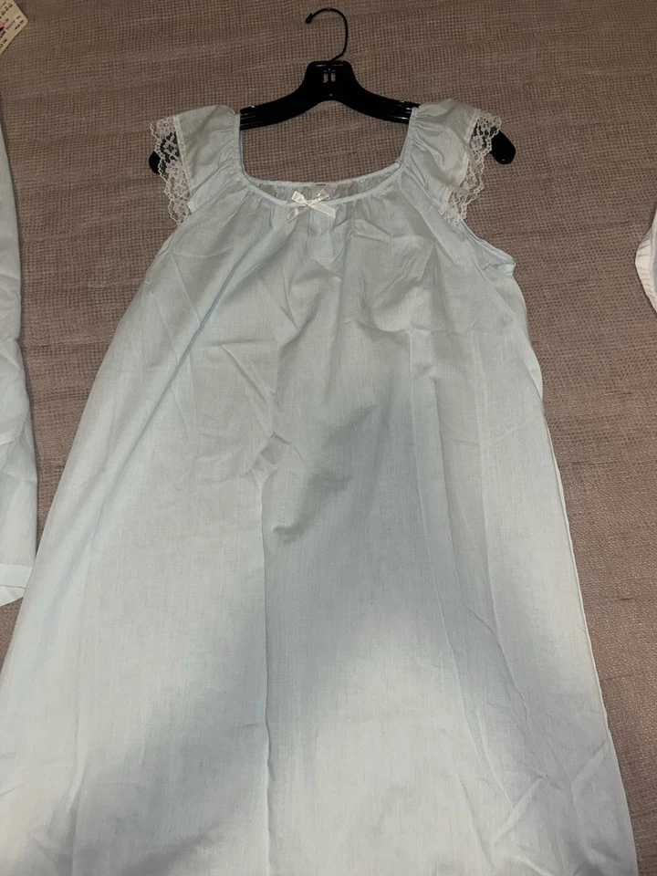 Conjunto Peignoir Camisón y Bata de Encaje Azul De Colección Sears Años 60 70 Talla M 12-14 *NUEVO CON CAJA* Foto 2 de 4