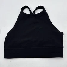LULULEMON ENERGY BLACK HIGH NECK LONG LINE RIB WOMEN'S BRA SIZE 10