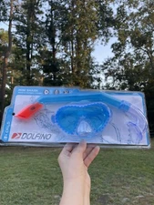 Mask & Snorkel Combo New Dolfino Mini Shark for Children 3+ Blue Swimming