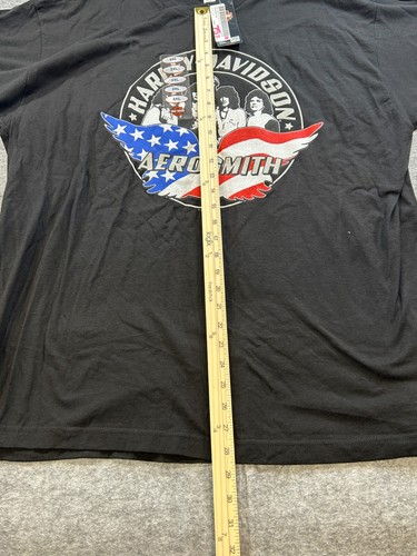 Harley-Davidson Aerosmith Band Black Men's T-Shirt Size Biker Concert 2XL XXL - Picture 6 of 7