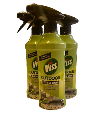 3x Viss OUTDOOR Grill & Ofen Reiniger Stark gegen Fett & eingebranntes (3x450ml)