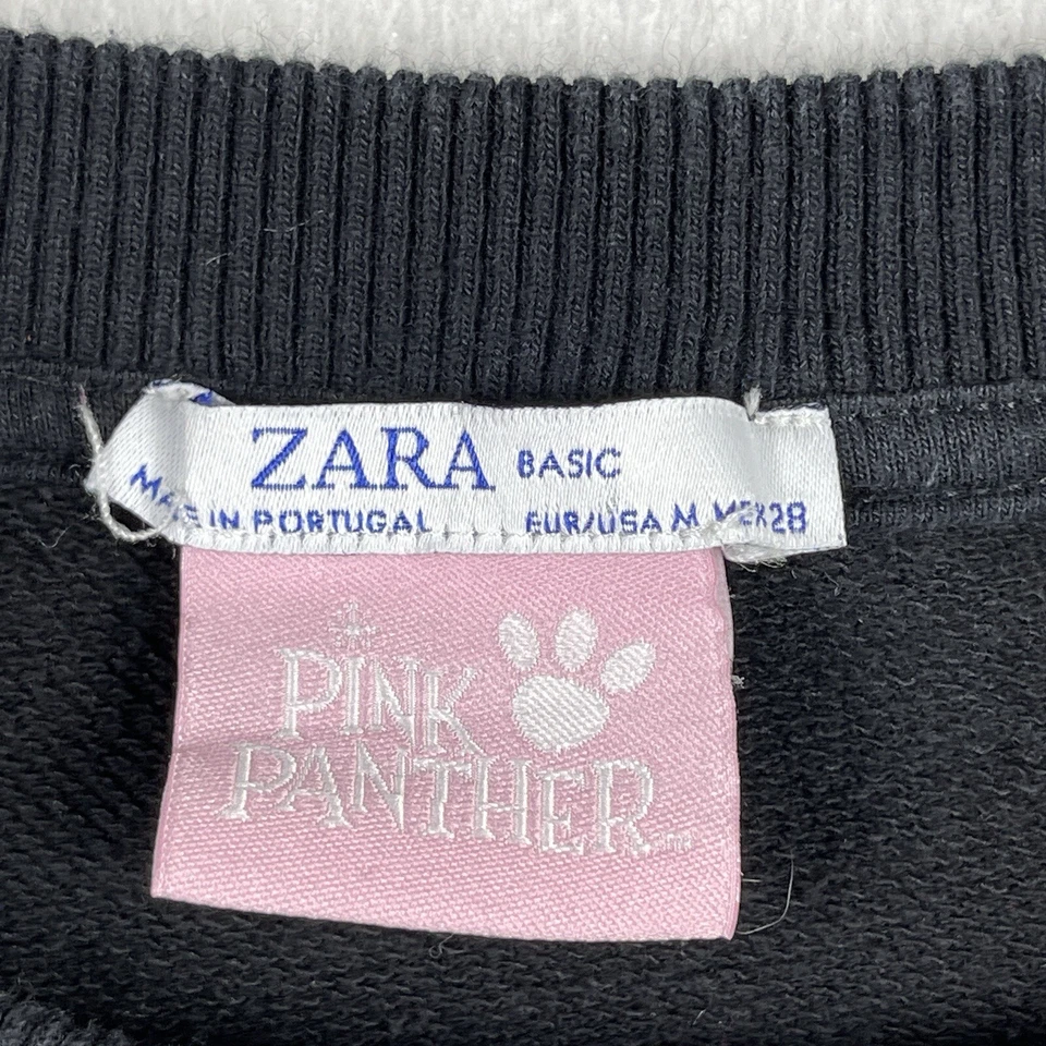 Sudadera Zara Mujer Mediana Rosa Pantera Pullover Dibujos Animados Película TV Informal Top Foto 3 de 4