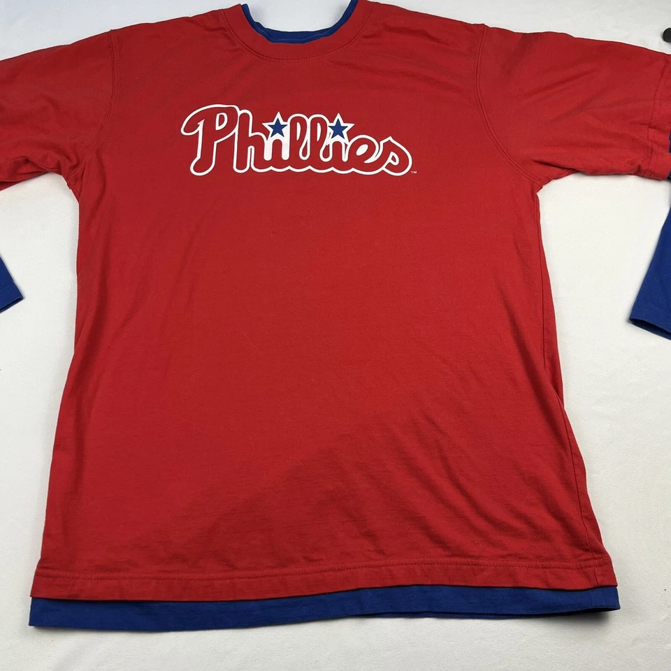Camiseta Philadelphia Phillies Utley Manga Larga Juvenil 18/20 Majestuosa Doble Juego Foto 3 de 4
