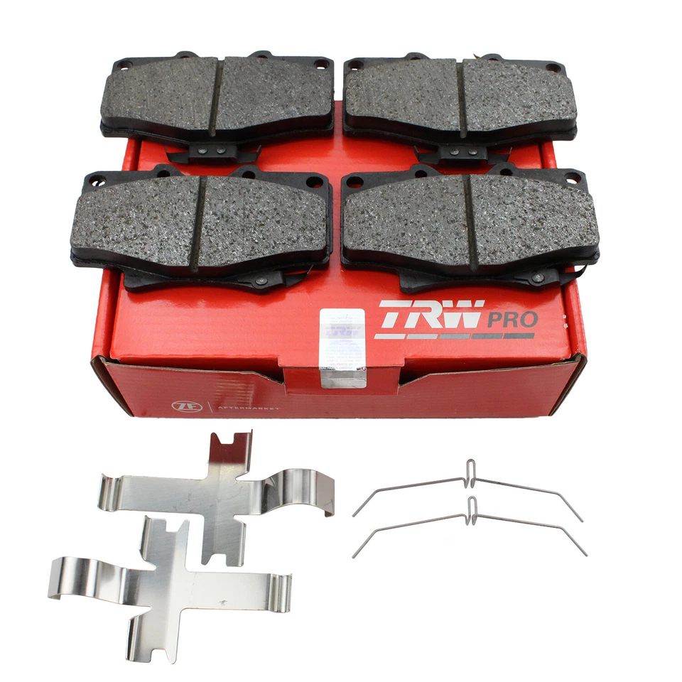 Juego de pastillas de freno delanteras de cerámica TRW Pro con herrajes para Toyota 4Runner T100 Foto 4 de 4