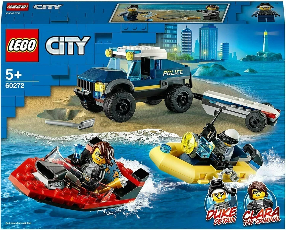 LEGO City Police Boat Transport Duke Detain & Clara The Criminal 166 Pieces New - Image 2 of 2