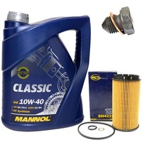 MotoröL Set 10W-40 5 Liter + ÖLfilter SH 422 P + Schraube FüR Audi Seat Inca VW