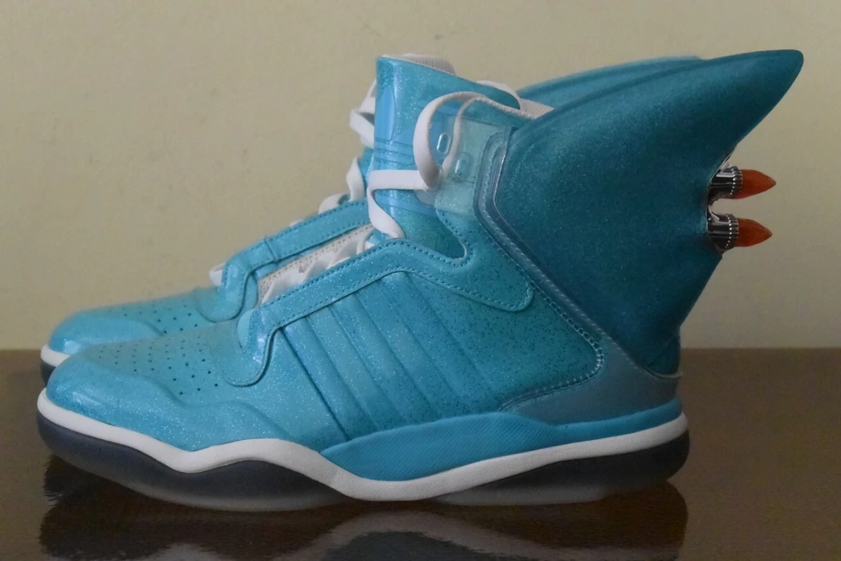 Adidas Jeremy Scott Shark Fin Blue Hi-top LED Lights S77799 Sz 9 | eBay