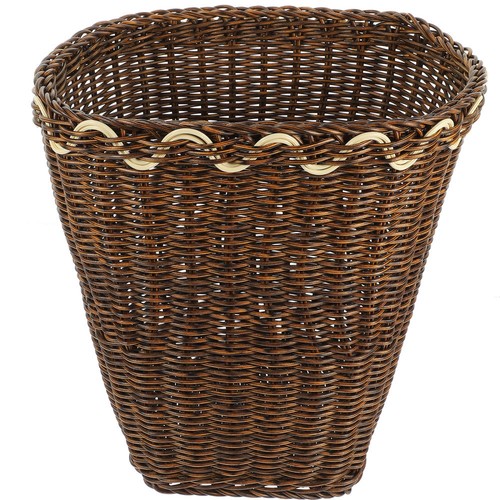 Desktop Garbage Trash Natural Can Multifunctional Woven Basket Office - Picture 4 of 12