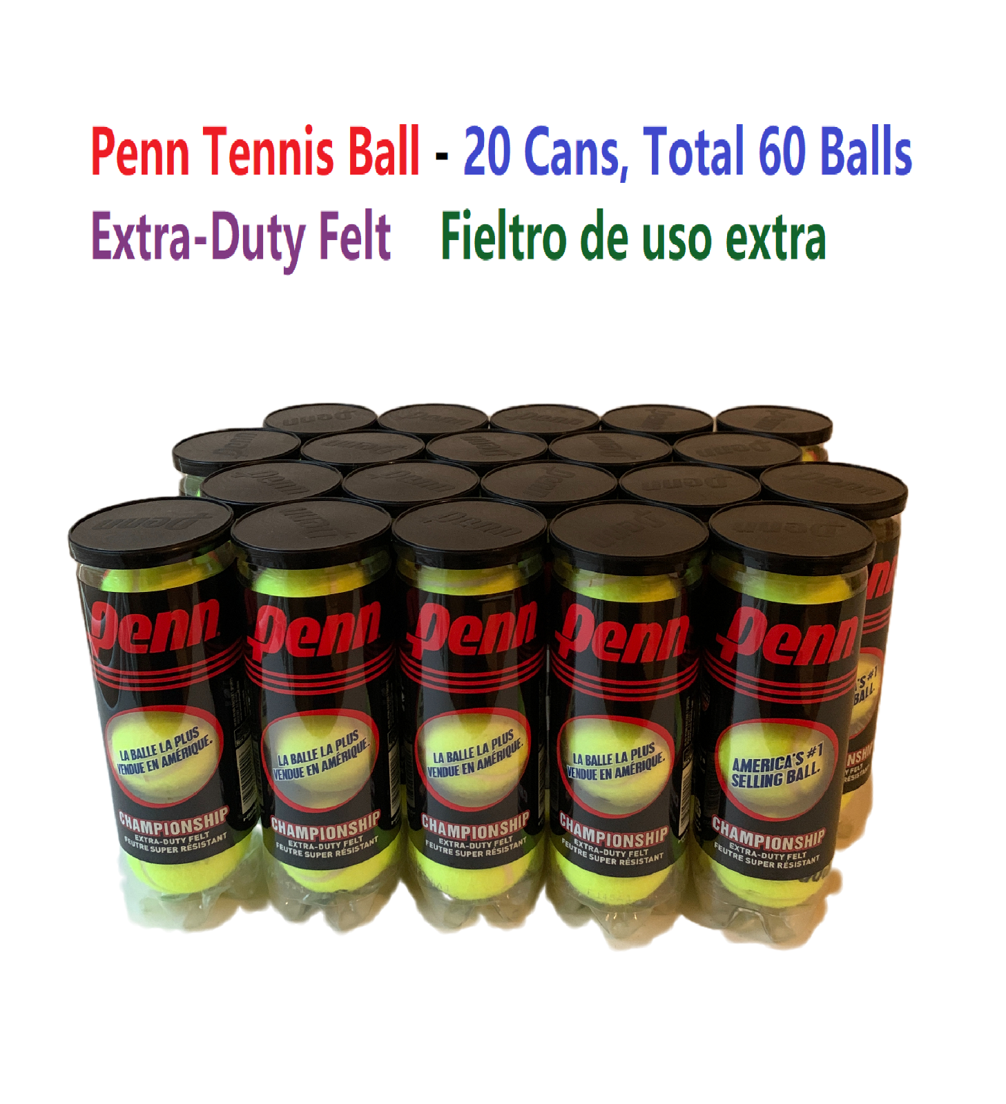 Penn Championship Tennis Balls Extra Duty Felt Brand New, Pelota de