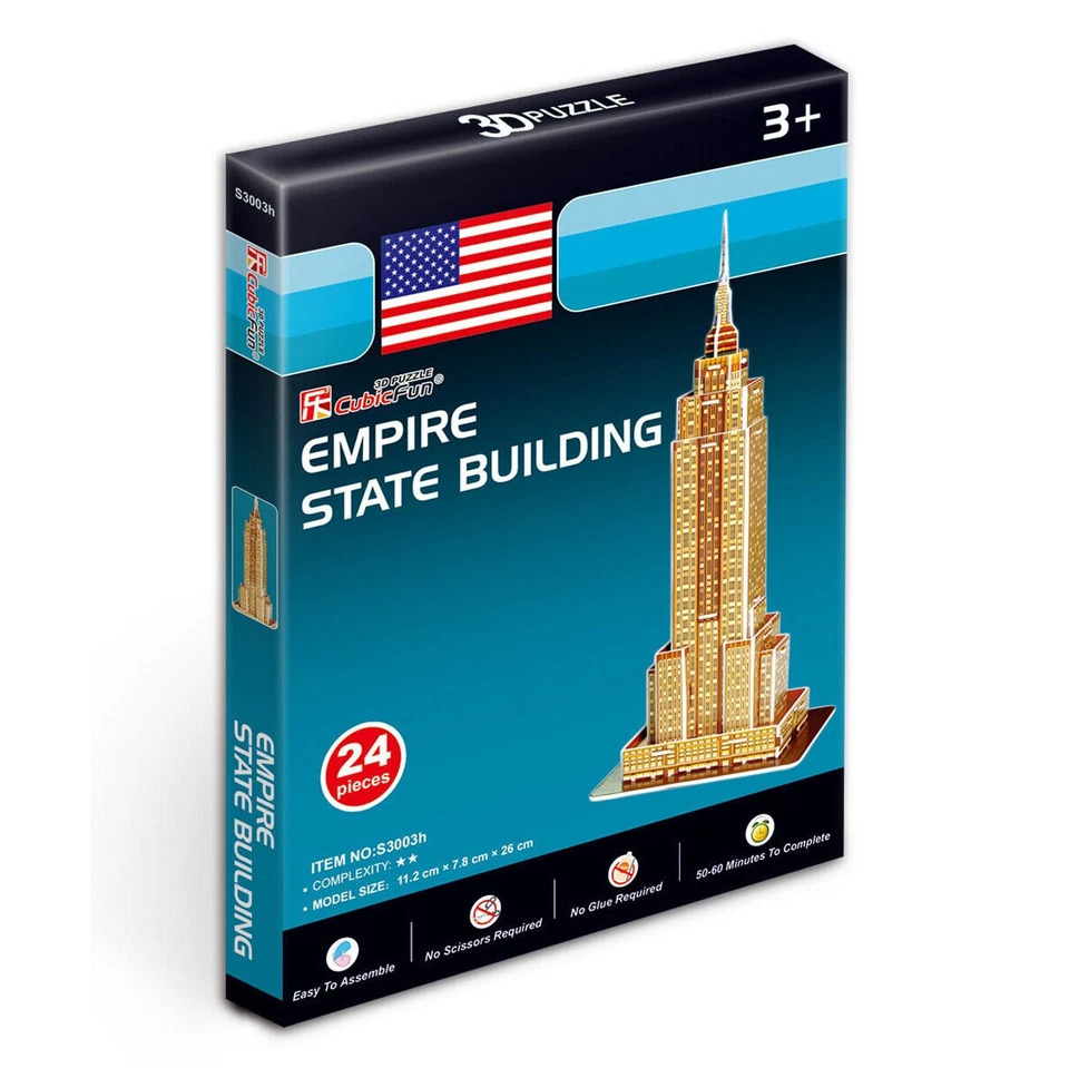 Cubic Fun Empire State Building 24pcs 3D Puzzle DIY Model Building Kit Kids Toy - Image 3 of 3