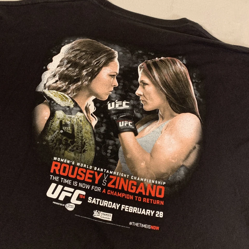 UFC 184 Shirt Mens 3XL Black Ronda Rousey Bantamweight Championship MMA XXXL - Image 2 of 4