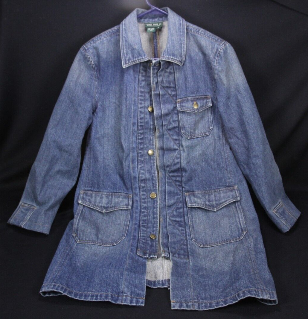 Vintage Ralph Lauren Jeans Co. Knee Length Denim Jacket Sz Med | eBay