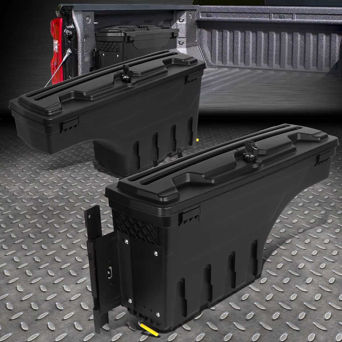 FOR 17 20 FORD F250 F350 SUPER DUTY TRUCK L R WHEEL WELL STORAGE TOOL BOX W LOCK