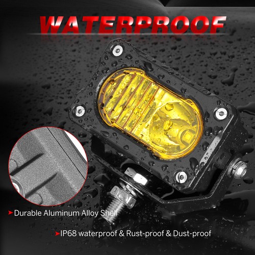 For Can-Am Maverick X3 3" LED Cube Work Lights Bar Spot Flood 3000K+ Rock Switch - Picture 7 of 23