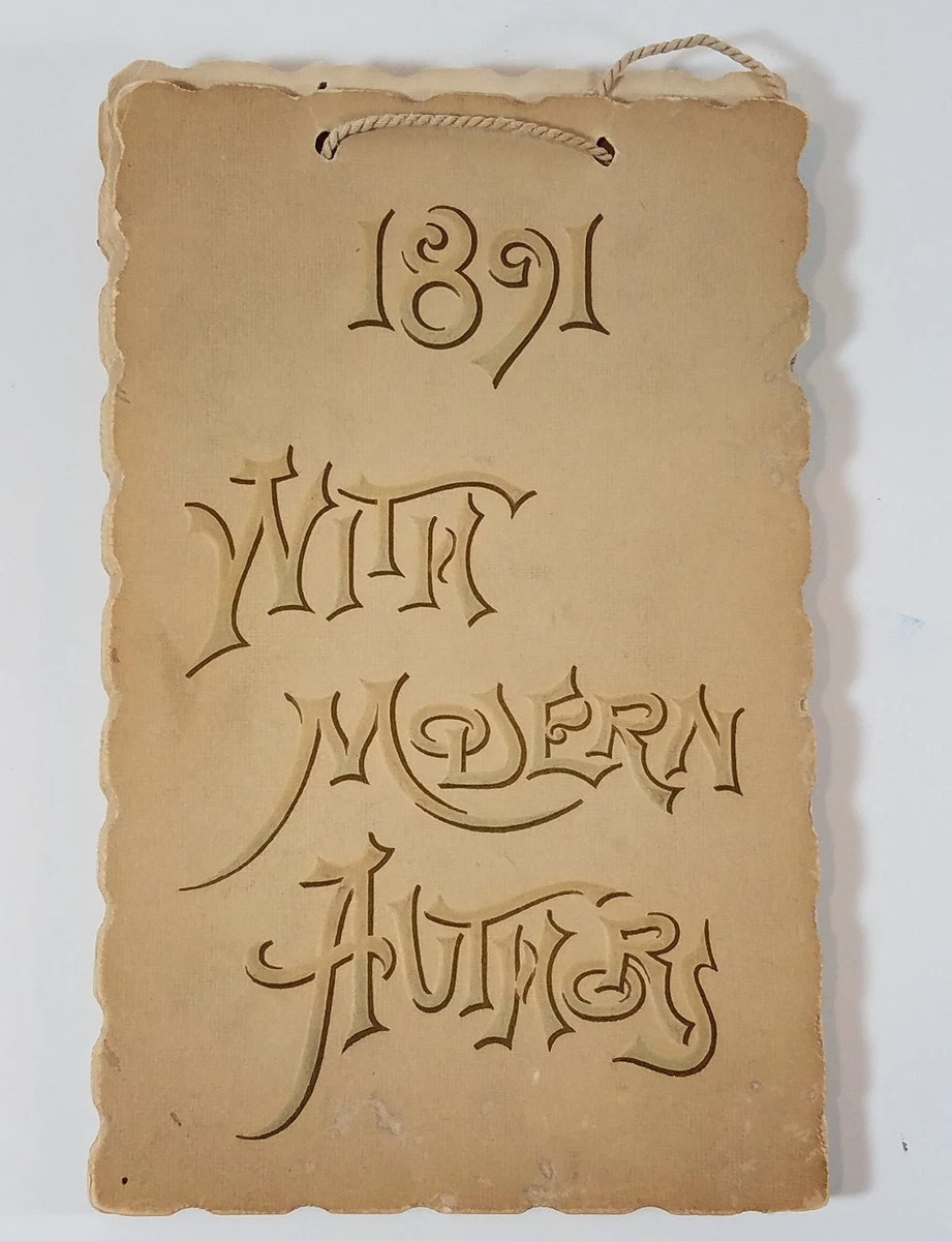 Antique 1891 Calendar "With Modern Authors" Quotes and Poems Alice F.  Stevens | eBay