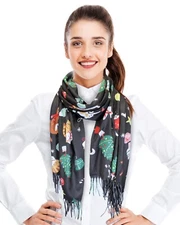 CBC Crown Cats Love Christmas Soft Feeling Christmas Theme Scarf  25" x 75"