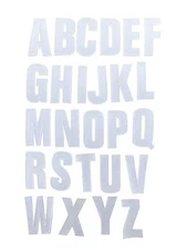 Patch alphabets letters charters embroidered iron on white A-Z applique backpack