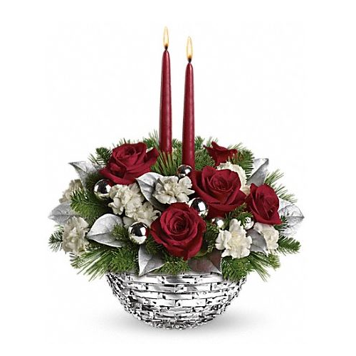 Teleflora's Sparkle of Christmas Glass Bowl Style 12X100 VASE ONLY