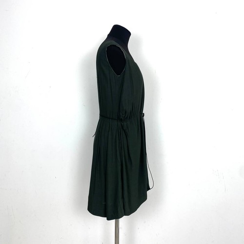 Womens MARNI Dress Front Zip sleeveless Silk Green Olive Size 38 - Picture 3 of 12