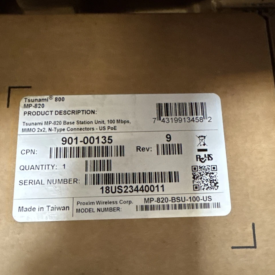 Estação base Proxim Tsunami 800 MP-820-BSU-100-US 100 Mbps MIMO 2x2 - Imagem 2 de 2