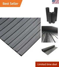 Wide Rib Corrugated Rubber Floor Mat, 3 mm Thick x 4' x 8' Utility Runner, Black