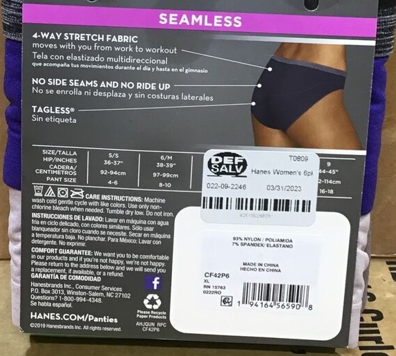 Hanes Womens Comfort Flex Fit Microfiber Stretch Bikini 6 Pack XL