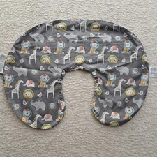 Boppy Nursing Animal Print Cover Grey Safari Animals 