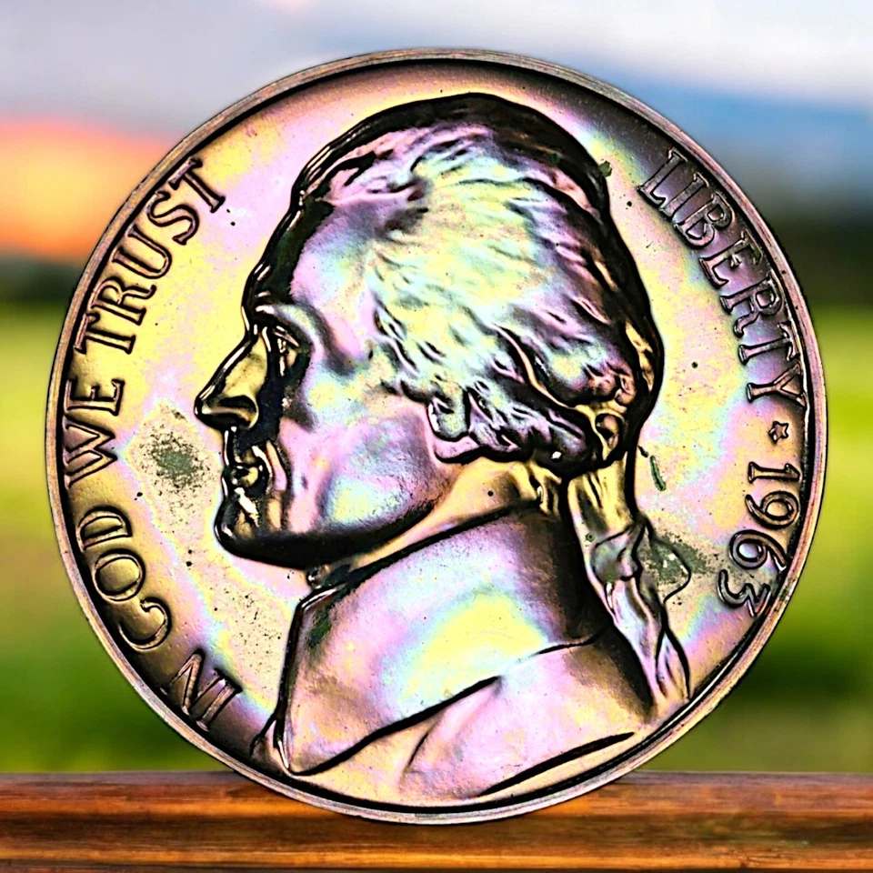 1963 5c PR66 Cello Toned Jefferson Nickel - PCGS Gold Shield - Beautiful Toning! - Image 2 of 4