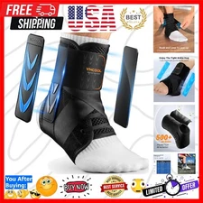 Slim-Fit Ankle Brace for Recovery: Quick Lace & Support, M 12”-13”
