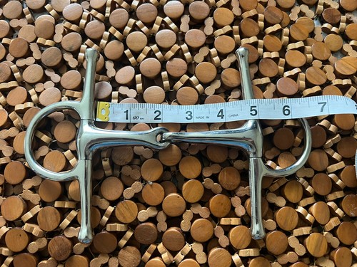 Full Cheek Snaffle Bit Stainless Steel English Single Joint 4 1/2” - Picture 3 of 3