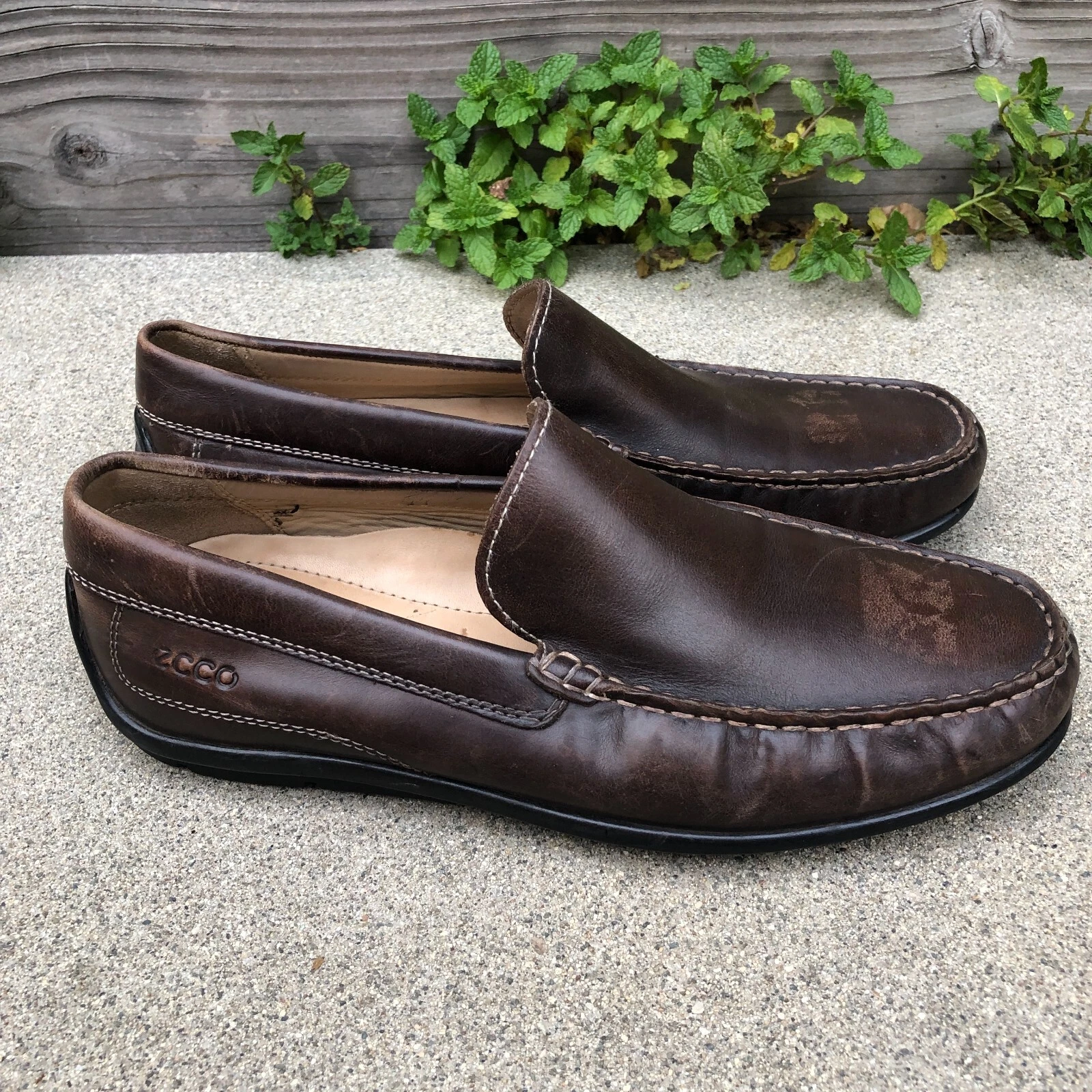 Mocassini da guida ECCO in pelle scarpe donna 40 9 9 5 marrone slip on design