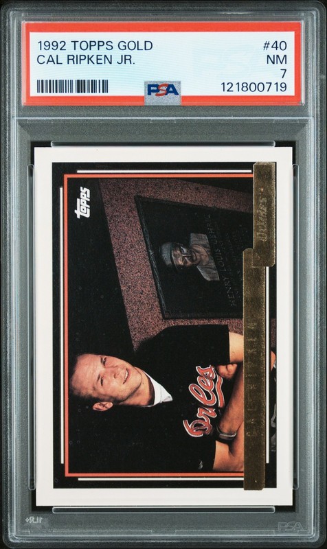 1992 TOPPS GOLD #40 CAL RIPKEN JR. PSA 7
