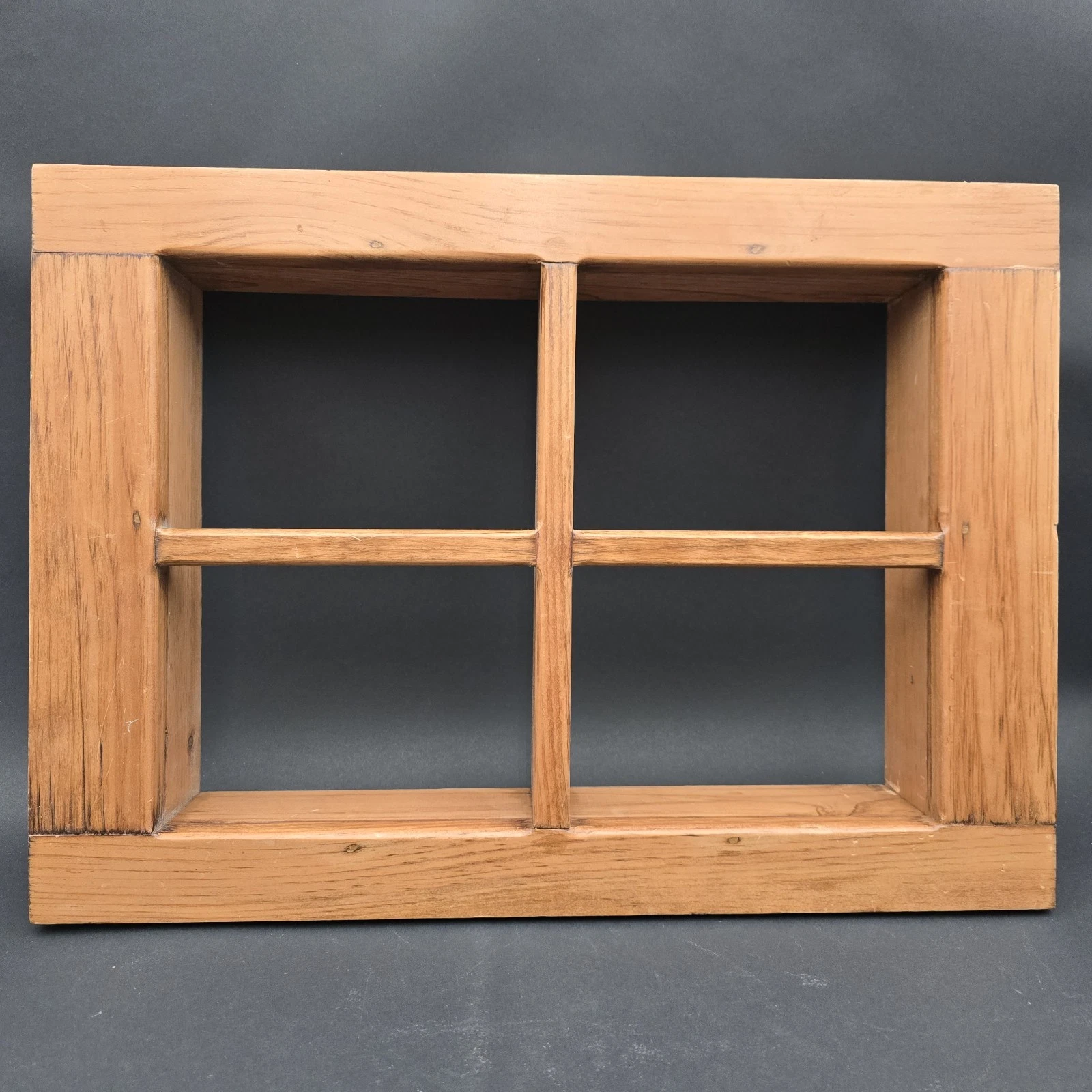 Vintage Wood Faux Window Wall Shelf Handmade Display hanging Shelf Home Decor