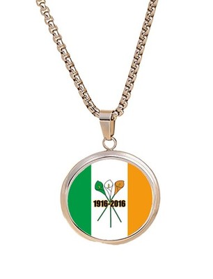 Halskette Ostern Aufstieg Irland silberfarben mit Anhänger und Geschenkbox