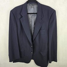 Burberrys Mens Navy Super 100s Wool Blazer Gold Button VTG Sport Coat 44R USA