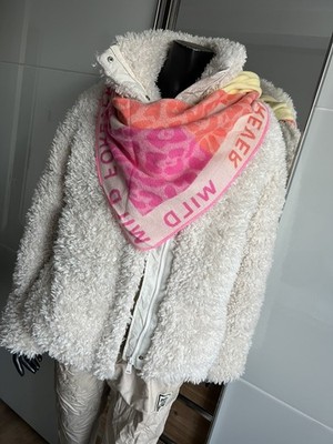 Curly Lammfell Imitat Jacke Terry in Nuts off white Gr L 